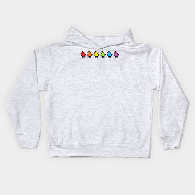 8Bit Rainbow Phat Buds Kids Hoodie by OneQueasyCrow